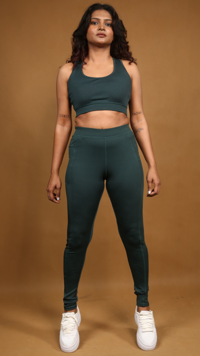 Pro Bottle Green Leggings