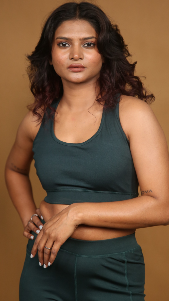 Active Medium-Impact Bottle Green Sports Bra