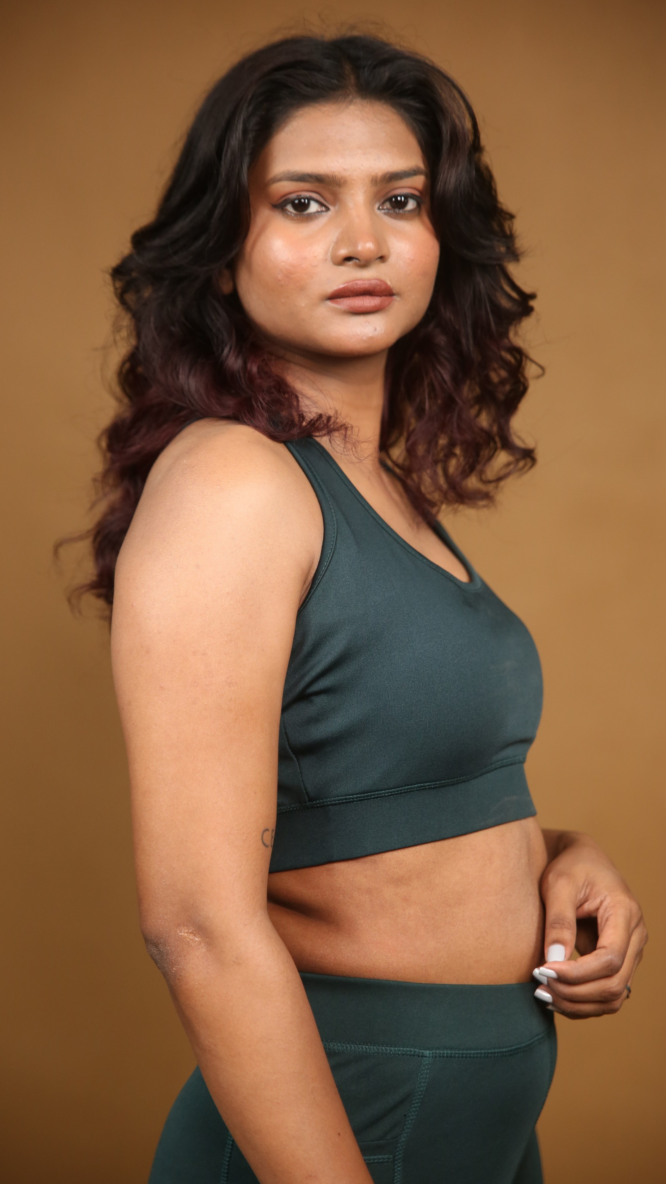 Active Medium-Impact Bottle Green Sports Bra